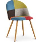 Chaises en bois multicolores patchwork en bois scandinaves 