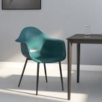Chaises de cuisine turquoise en métal minimalistes 