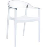 Chaise design 'EMA' blanche et transparente