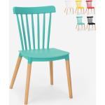 Chaises en bois turquoise en bois modernes 