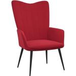 Chaise design scandinave pOUR Salon fauteuil de relaxation Rouge bordeaux Velours®FESPAQ®