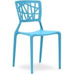 Chaise d'extérieur - Chaise de jardin design - Viena Bleu - pp, Plastique - Bleu