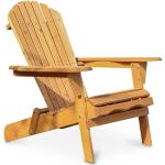 Chaise d'extérieur en bois avec accoudoirs - Chaise de jardin Adirondack - Adirondack Bois naturel - Bois de pruche - Bois naturel