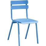 Chaises design bleues empilables 
