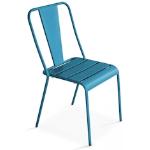 Chaises design bleus acier en métal industrielles 