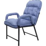 Fauteuils lounges bleus en tissu avec dossier réglable 