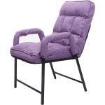 Chaise fauteuil lounge rembourrée dossier inclinable 160 kg métal réglable en tissu/textile violet FAL04050
