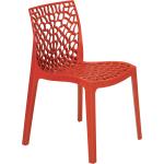Chaises en plastique rouges en plastique empilables modernes 