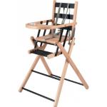 Chaise haute extra pliante en bois Sarah hybride noir Combelle