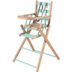 Chaise haute extra pliante en bois Sarah hybride vert d'eau Combelle