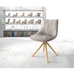 Chaises en bois DELIFE gris clair à rayures en chêne scandinaves en promo 