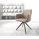 Chaise-pivotante Greg-Flex beige vintage cadre croisé carré noir