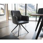 Chaises design DELIFE Greg-Flex noires en cuir 