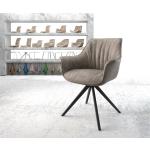 Chaises design DELIFE taupe en polyester avec accoudoirs 