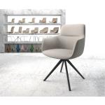 Chaises design DELIFE Pejo-Flex gris clair à rayures en polyester modernes 