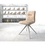 Chaise-pivotante Vinjo-Flex beige vintage cadre croisé carré acier inoxydable