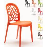 Chaises design orange empilables modernes 