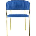 Chaises de salle à manger bleus foncé en velours 