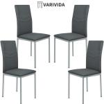Chaises de salle à manger gris foncé en métal pliables en lot de 4 modernes 