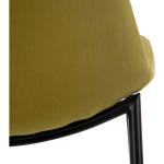 Chaise tapissée en velours vert et métal 46x51x83 cm