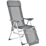 Chaises longues en aluminium Helloshop26 gris foncé en aluminium pliables 