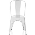 Chaises design blanches en acier empilables industrielles 