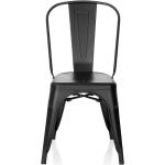 Chaises design noires en acier empilables industrielles 