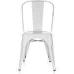 Chaises design blanches en acier empilables industrielles 