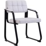 Chaise visiteur fauteuil de bureau sans roulette synthétique blanc BUR10231