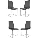 Chaises en bois gris acier en acier à motif Berlin en lot de 4 