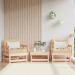 Chaises de jardin design VidaXL marron en pin avec coussins en lot de 2 