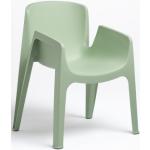 Chaises de jardin design Sklum vert de gris en plastique empilables en promo 