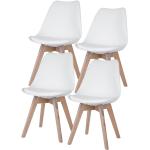 Chaises en plastique Etc-Shop blanches en plastique en lot de 4 modernes 