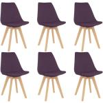 Chaises en bois marron en hêtre en lot de 6 scandinaves 