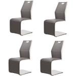 Chaises en cuir blanches en cuir en lot de 4 modernes 