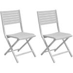 Chaises de jardin aluminium Proloisir blanches en aluminium pliables en lot de 2 