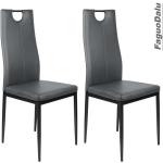 Chaises de salle à manger gris foncé en cuir pliables scandinaves 
