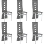 Chaises design gris acier en métal en lot de 6 scandinaves 