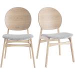Chaises en bois gris clair en frêne en lot de 2 scandinaves 
