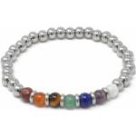 Bracelets de perles gris acier en cristal à perles à motif tigres fait main pour femme 