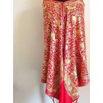 Pashminas rouges à motif paisley en laine à franges look fashion pour femme 