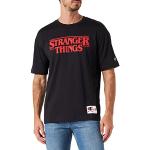 T-shirts Champion noirs en jersey à manches courtes Stranger Things à manches courtes Taille M look fashion 