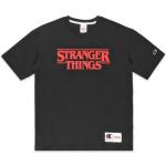 T-shirts col rond Champion noirs Stranger Things à col rond Taille S pour homme en promo 
