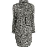Robes en laine de créateur Chanel noires en tweed à sequins seconde main à manches longues Tailles uniques pour femme 