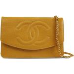 Portefeuilles de créateur Chanel marron en cuir zippés seconde main pour femme 
