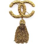 Broches en or de créateur Chanel en plaqué Or à pompons seconde main pour femme en promo 