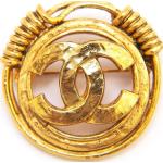 Broches en or de créateur Chanel en métal seconde main pour femme en promo 