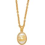 CHANEL Pre-Owned collier à pendentif logo CC (1996) - Or