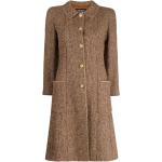 Manteaux en laine de créateur Chanel marron en lycra seconde main à manches trois-quart Tailles uniques pour femme en promo 
