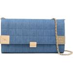 Pochettes de créateur Chanel bleu indigo en toile en cuir seconde main pour femme 
